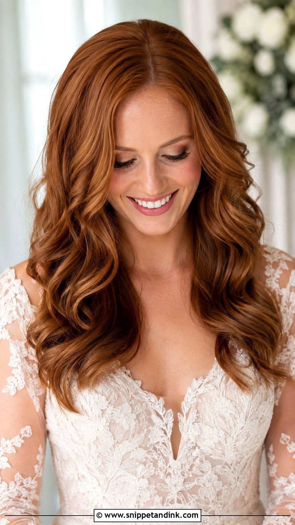 Center Part With Soft Curls - Snippet and Ink - 20 Simple Wedding Hairstyles Down