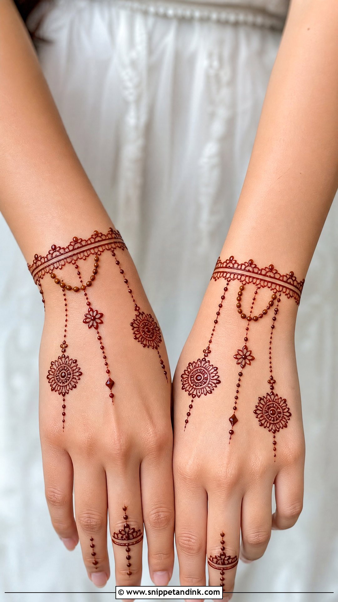 Chain Bracelet Wrist Mehndi Design - Snippet and Ink - 30 Wrist Mehndi Designs
