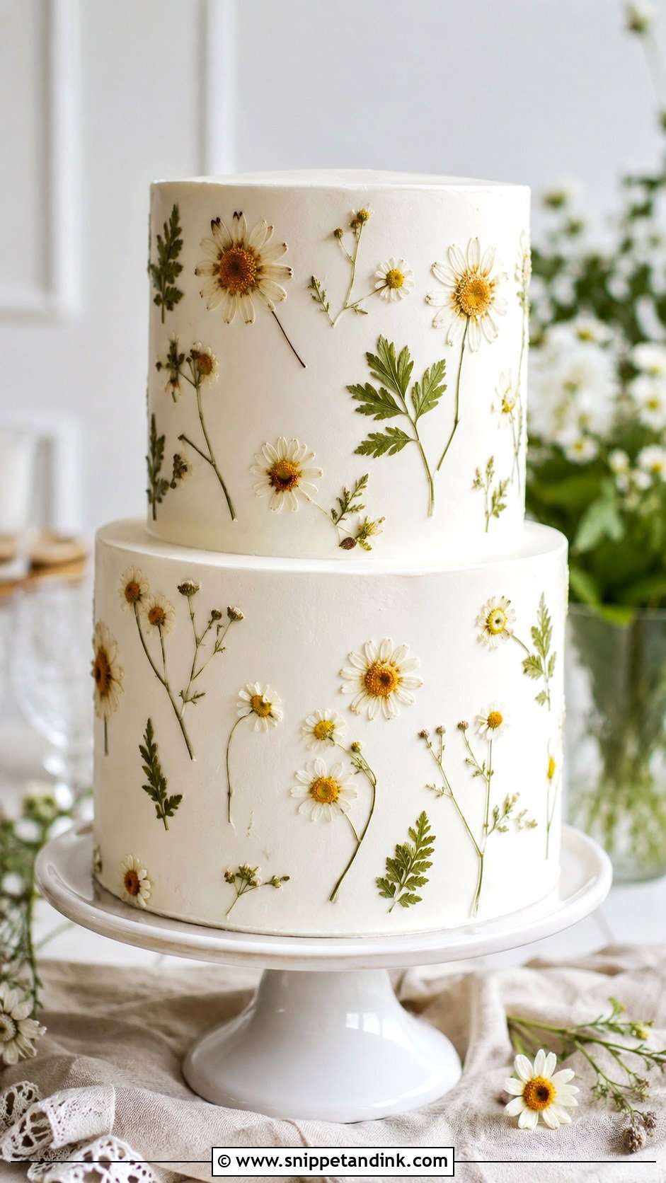 Chamomile Almond Wedding Cake - Snippet and Ink - 20 Chamomile Wedding Cake Ideas