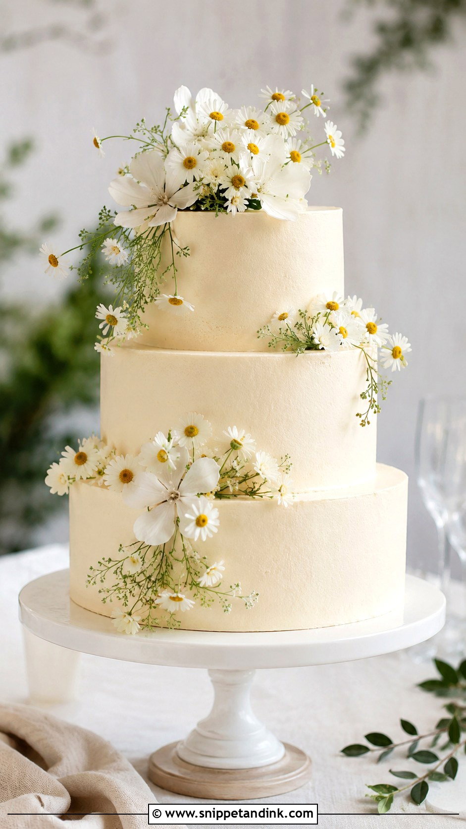 Chamomile Buttercream Wedding Cake - Snippet and Ink - 20 Chamomile Wedding Cake Ideas