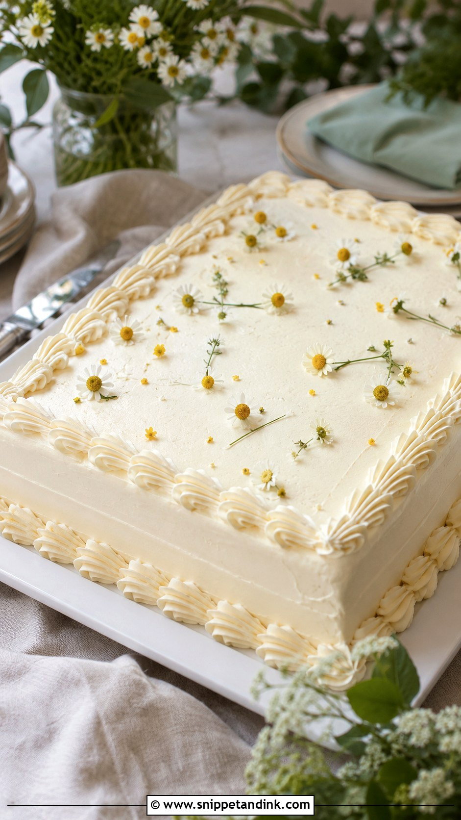 Chamomile Sheet Wedding Cake - Snippet and Ink - 20 Chamomile Wedding Cake Ideas