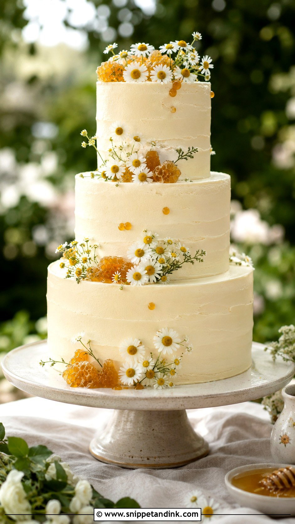 Chamomile Wildflower Wedding Cake - Snippet and Ink - 20 Chamomile Wedding Cake Ideas