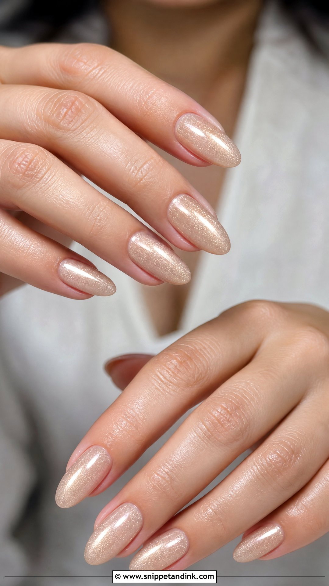 Champagne Almond Wedding Nails - Snippet and Ink - 25 Almond Wedding Nails