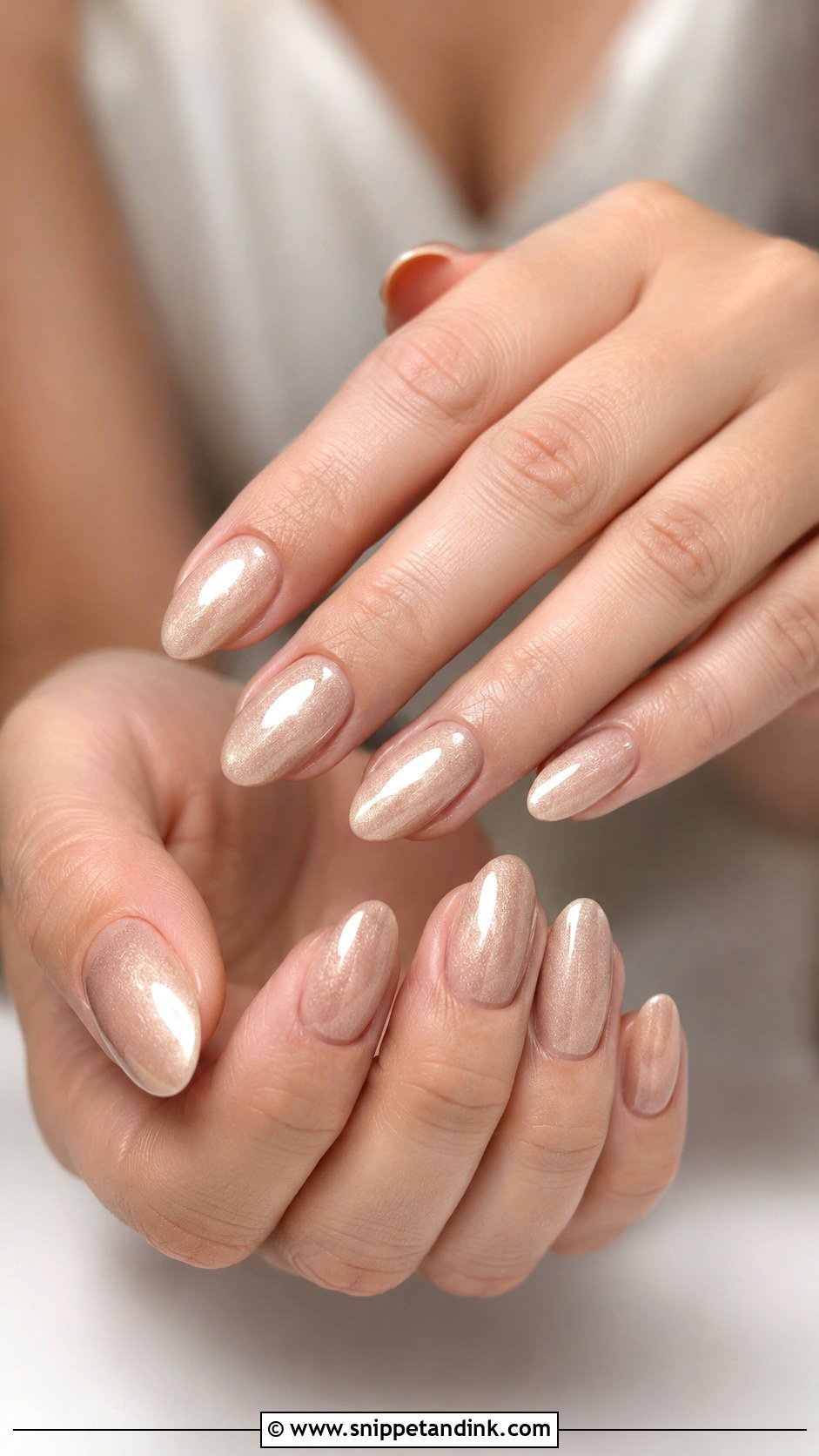 Champagne Almond Wedding Nails - Snippet and Ink - 20 Champagne Wedding Nails