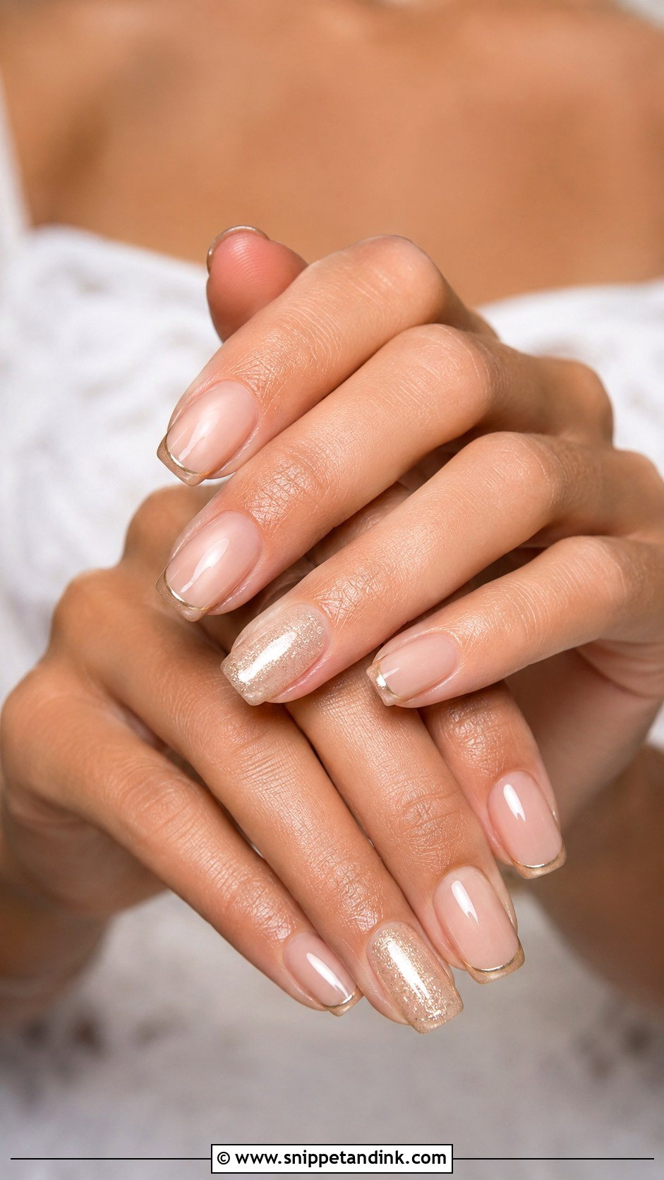 Champagne And Nude Wedding Nails - Snippet and Ink - 20 Champagne Wedding Nails