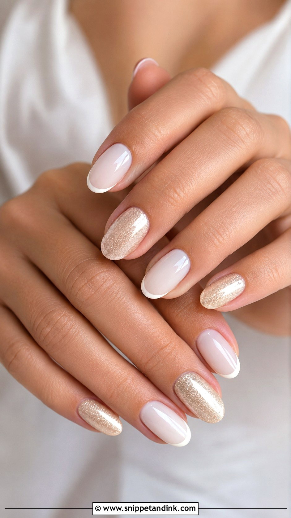 Champagne And White Wedding Nails - Snippet and Ink - 20 Champagne Wedding Nails