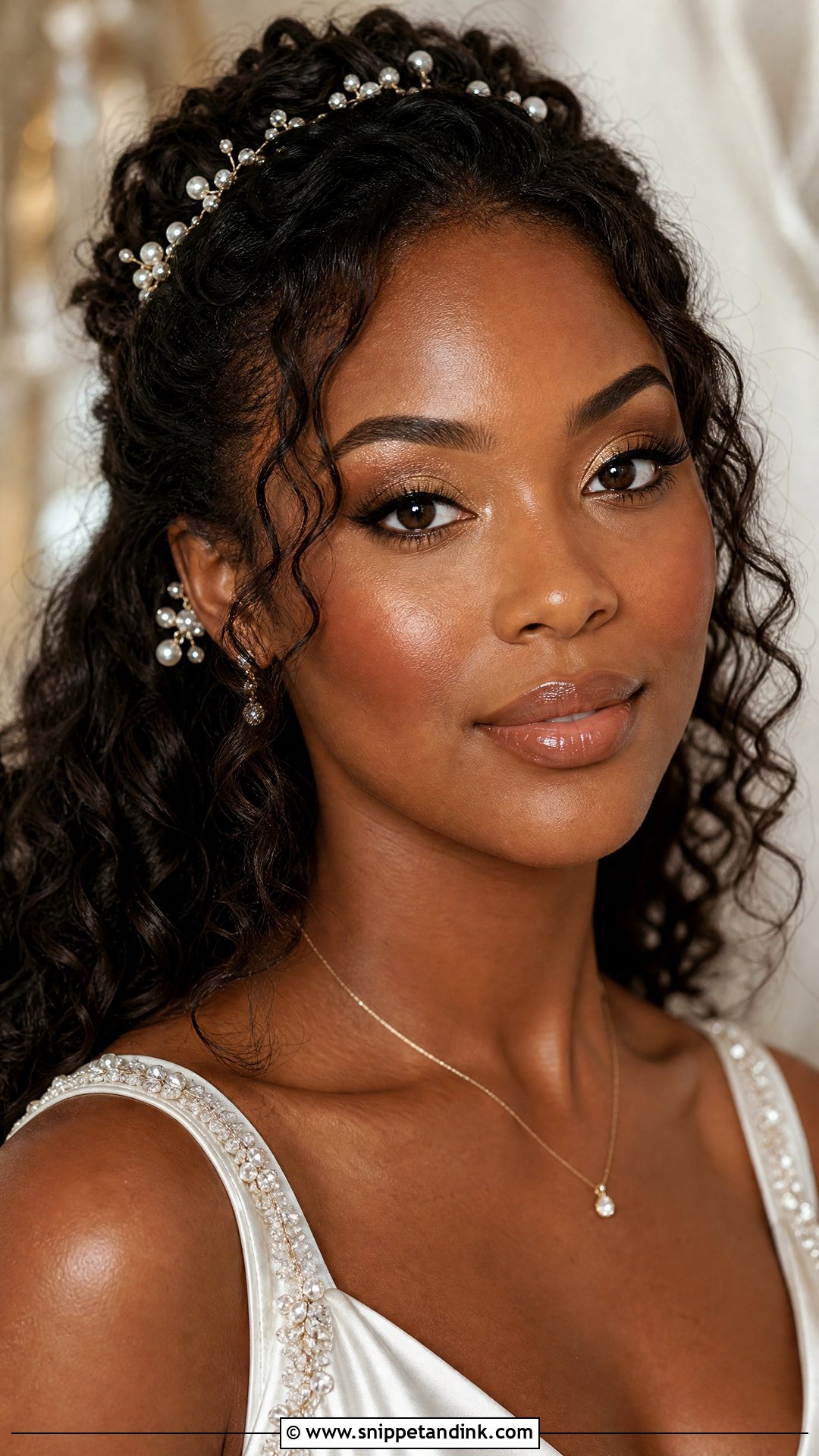 Champagne Black Bridal Makeup - Snippet and Ink - 20 Black Bridal Makeup Wedding Day Ideas