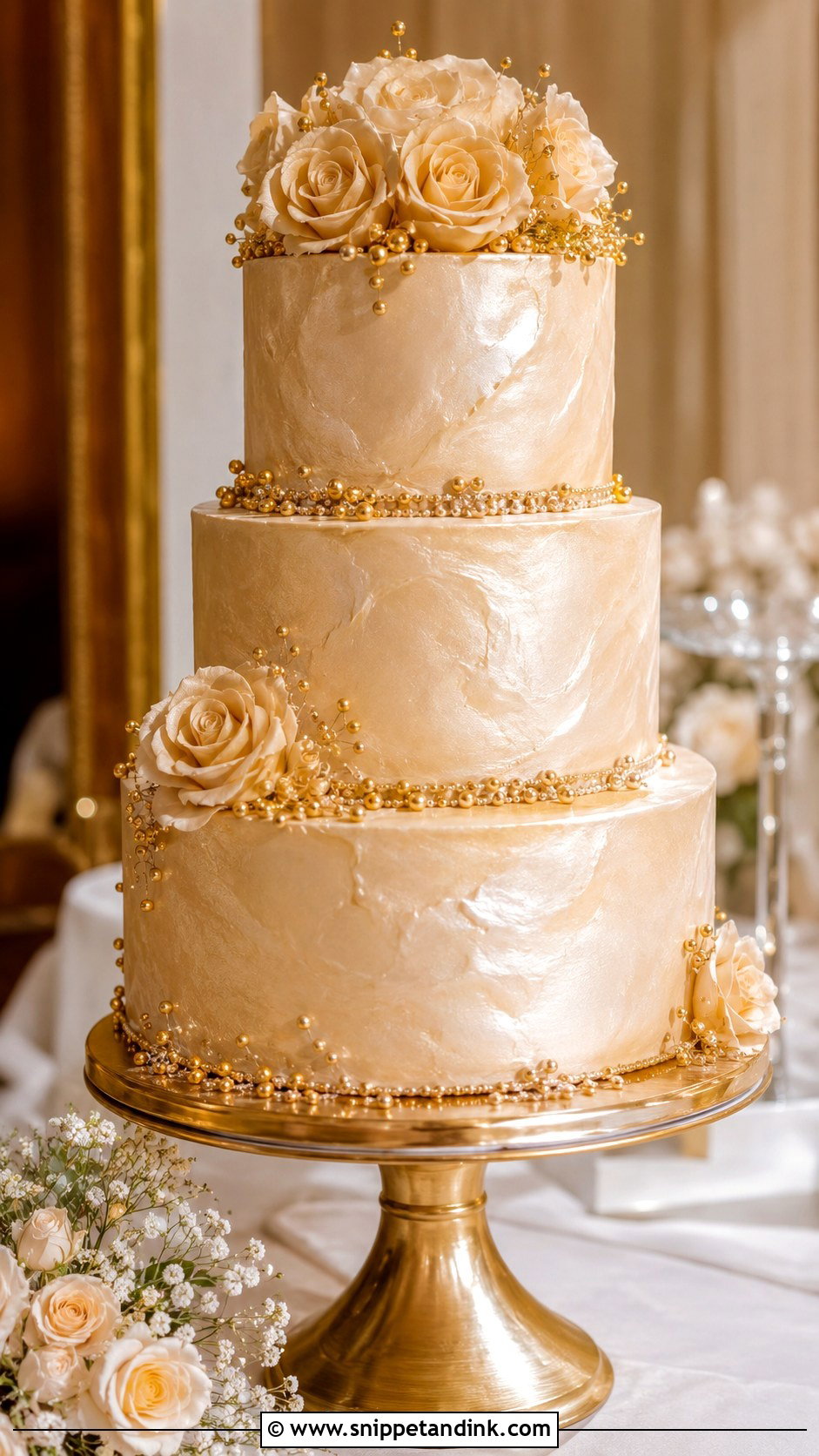 Champagne Bling Wedding Cake - Snippet and Ink - 20 Bling Cakes for Wedding