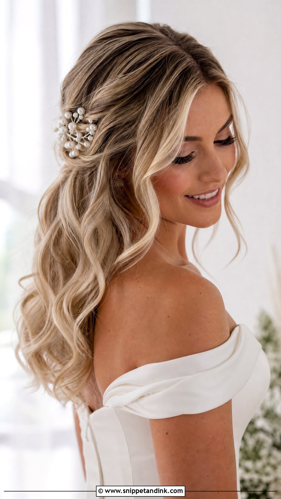 Champagne Blonde Balayage Bridal Hair - Snippet and Ink - 15 Bridal Hair Color Balayage Ideas