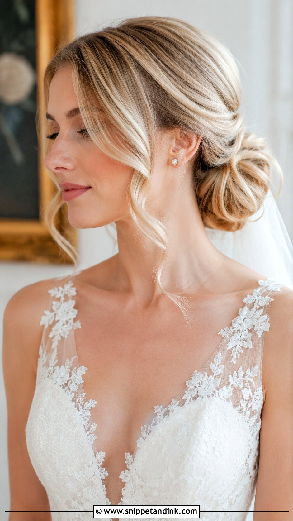 Champagne Blonde Bridal Hair Color - Snippet and Ink - 20 Bride Hair Color Ideas