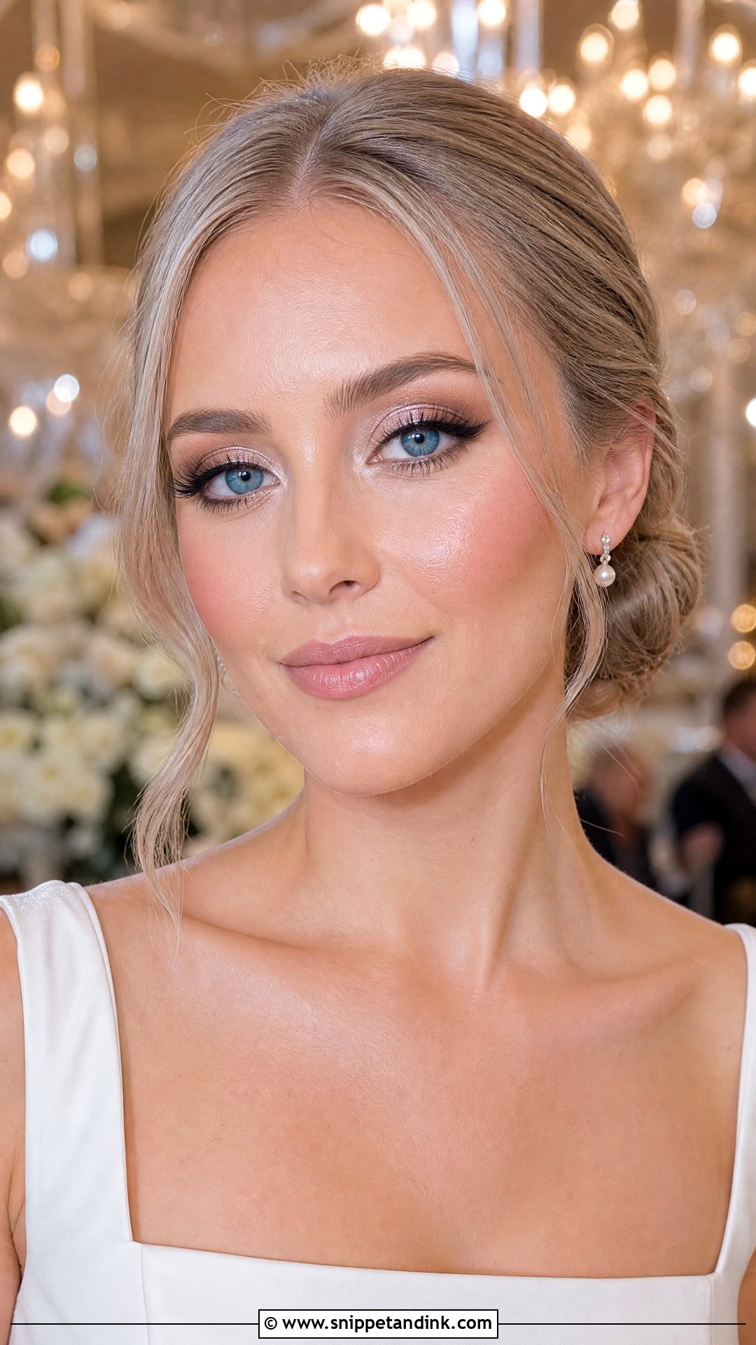 Champagne Blue Eye Wedding Makeup - Snippet and Ink - 20 Blue Eye Wedding Makeup Ideas
