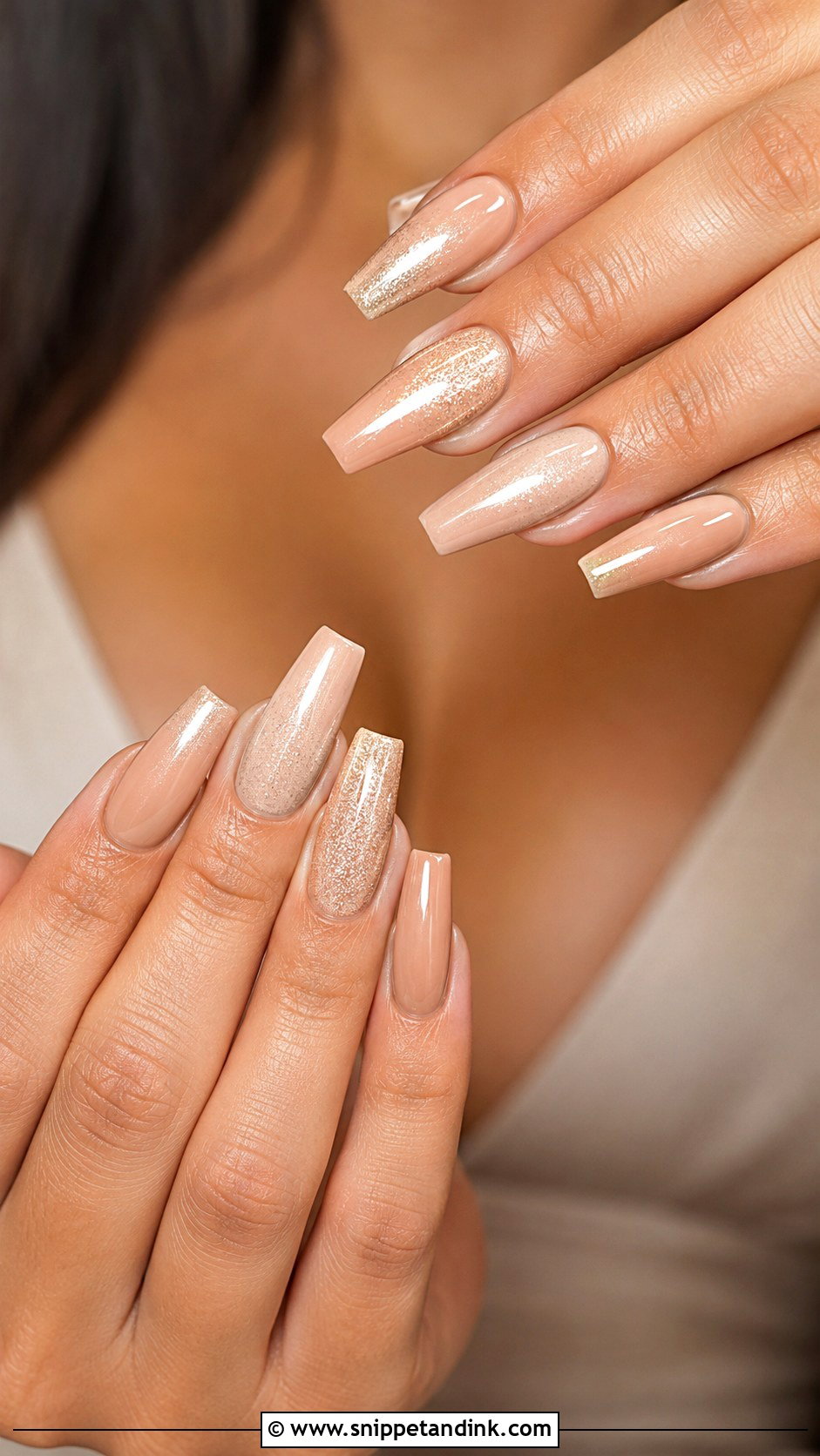 Champagne Bridal Gel Nails - Snippet and Ink - 20 Bridal Gel Nails Wedding