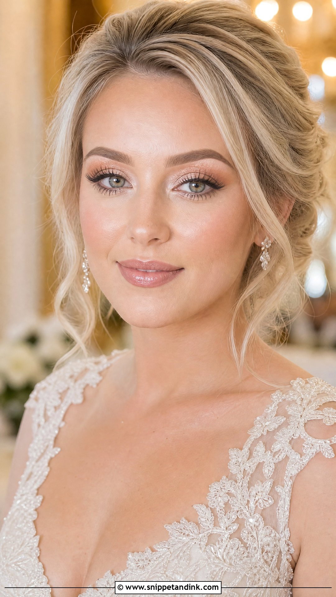 Champagne Bridal Makeup - Snippet and Ink - 20 Natural Bridal Glam Ideas
