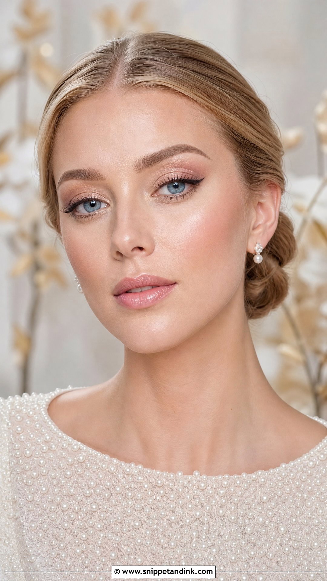 Champagne Bridal Makeup For Blue Eyes - Snippet and Ink - 20 Fall Wedding Makeup for Bride Blue Eyes
