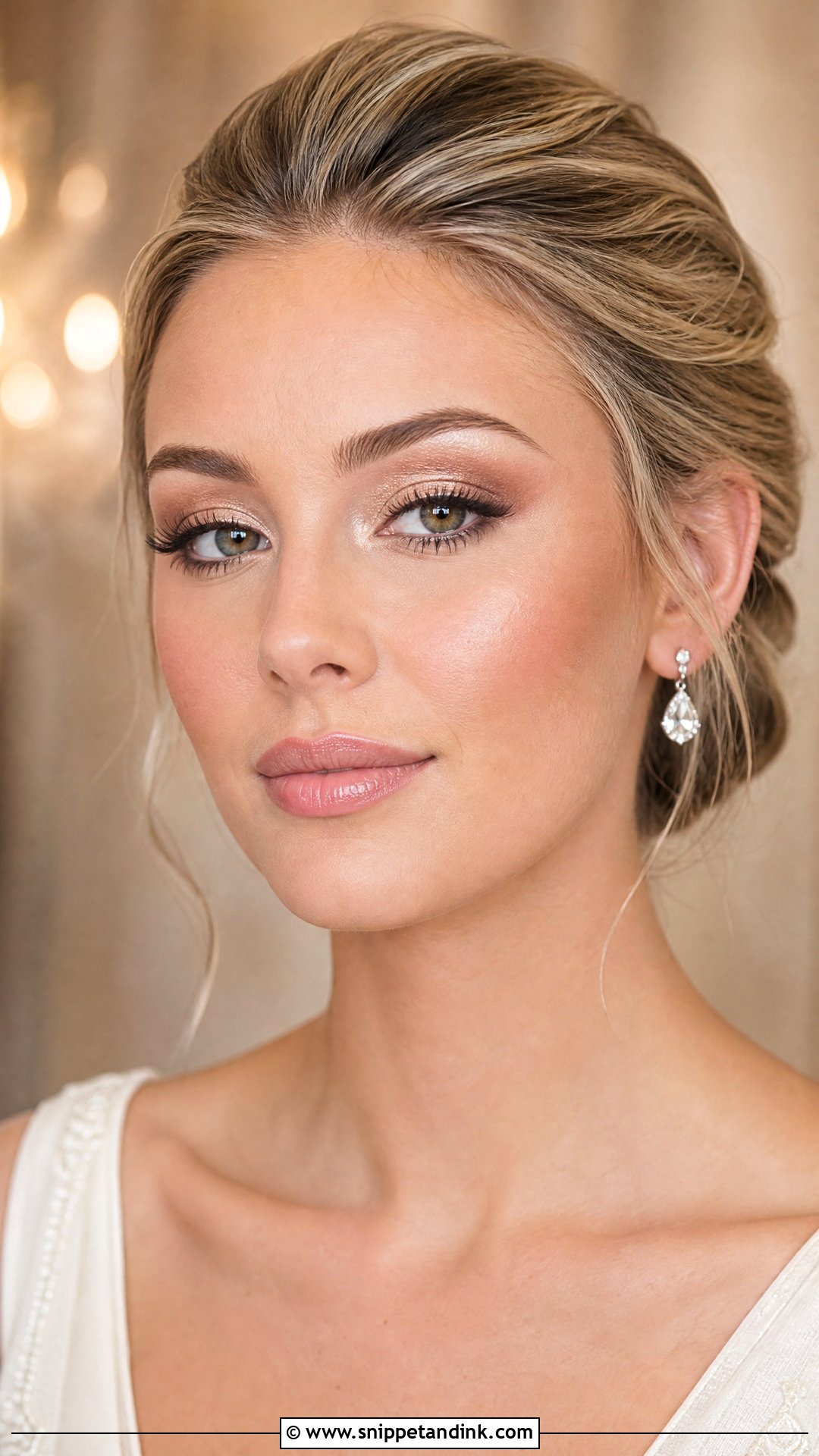 Champagne Bridal Makeup For Blue Eyes - Snippet and Ink - 30 Soft Glam Bridal Makeup for Blue Eyes
