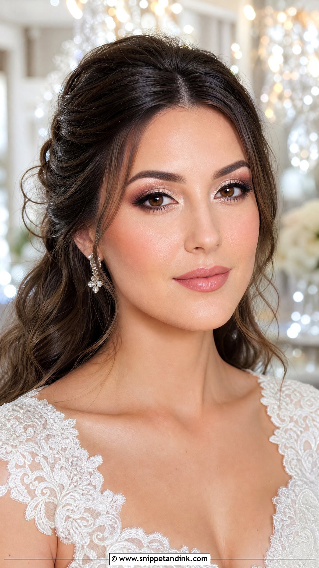 Champagne Bridal Makeup For Brown Eyes - Snippet and Ink - 25 Natural Bridal Makeup for Brown Eyes Brunettes