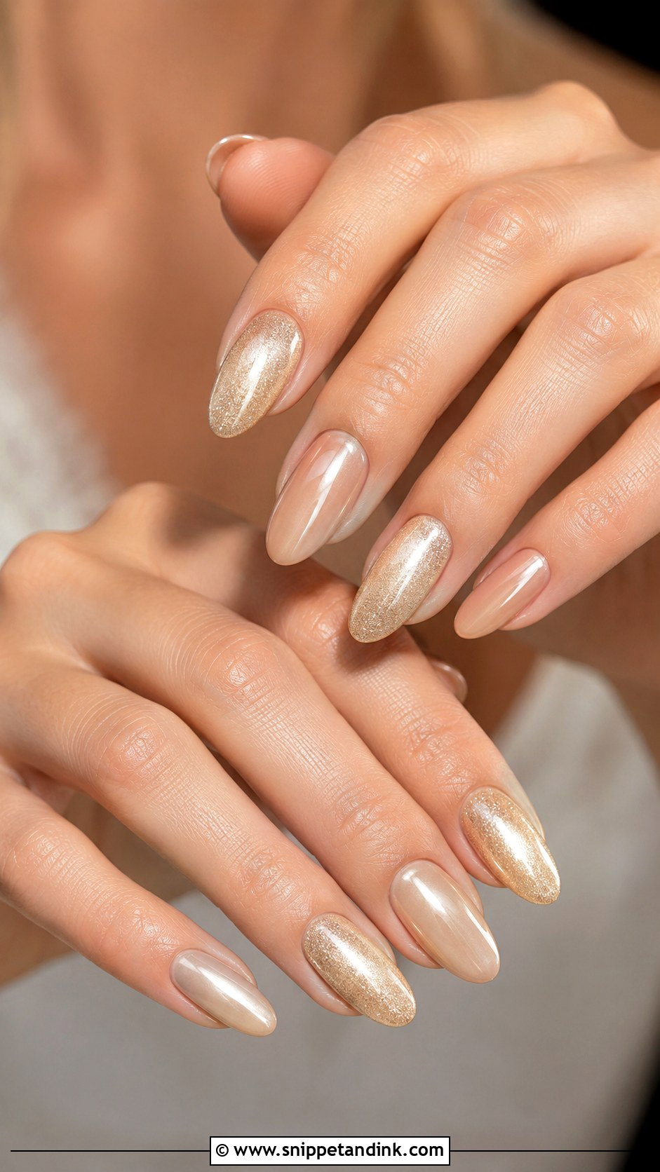 Champagne Bridal Nail Extensions - Snippet and Ink - 30 Bridal Nail Extension Designs