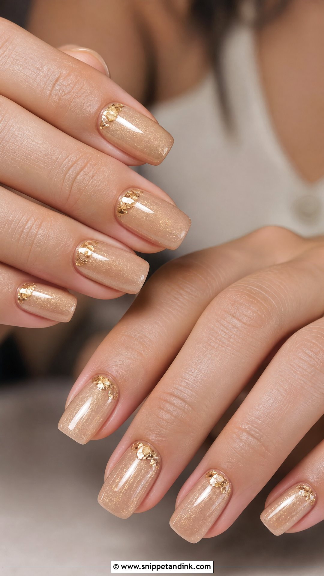 Champagne Bridal Nails - Snippet and Ink - 35 Bridal Nail Art Ideas