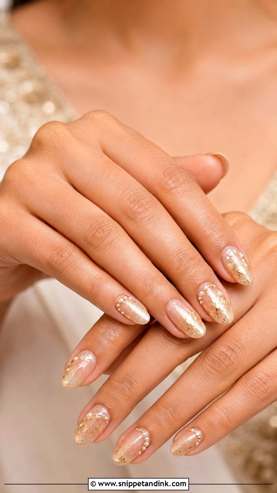 Champagne Bridal Nails For Indian Wedding - Snippet and Ink - 30 Bridal Nails Wedding Indian