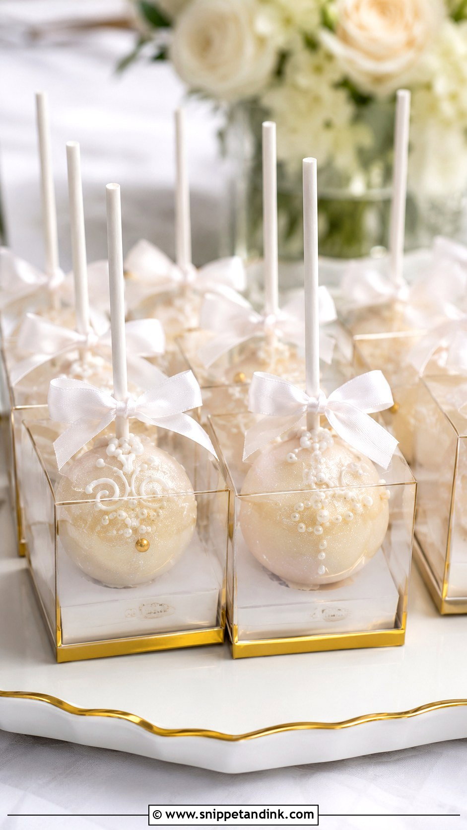 Champagne Bride Cake Pops - Snippet and Ink - 35 Bride Cake Pops
