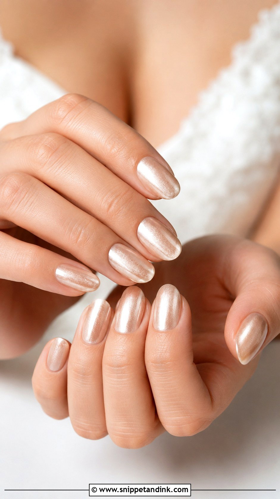 Champagne Bride Nails - Snippet and Ink - 30 Nails for the Bride Wedding
