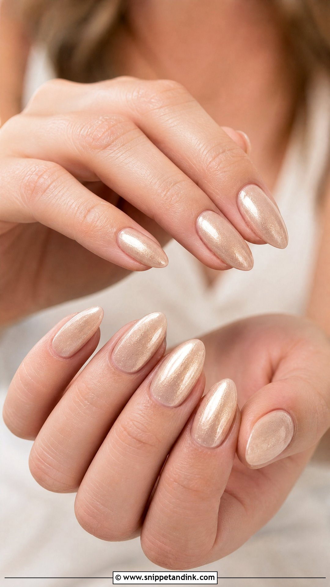 Champagne Bridesmaid Nails - Snippet and Ink - 25 Bridesmaids Nail Ideas