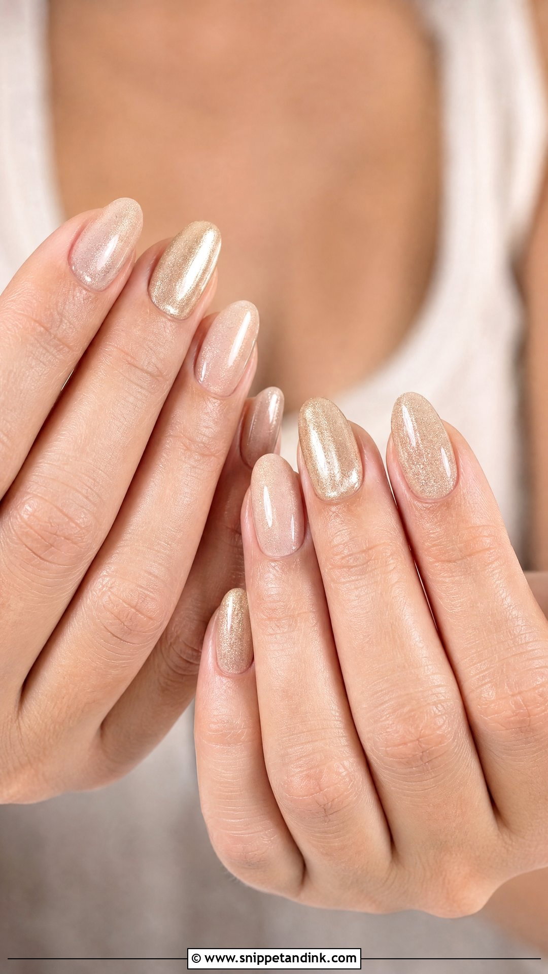 Champagne Bridesmaid Nails - Snippet and Ink - 25 Simple Bridesmaid Wedding Nails