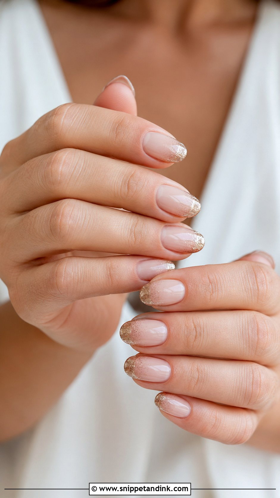 Champagne Bridesmaid Nails - Snippet and Ink - 30 Bridesmaid Nail Ideas