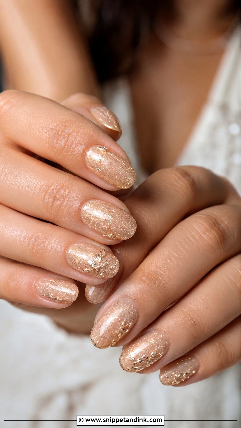 Champagne Bridesmaids Nails - Snippet and Ink - 30 Bridesmaids Nails