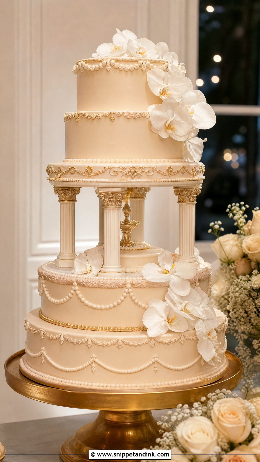 Champagne Carousel Wedding Cake - Snippet and Ink - 30 Carousel Cake Ideas for Wedding