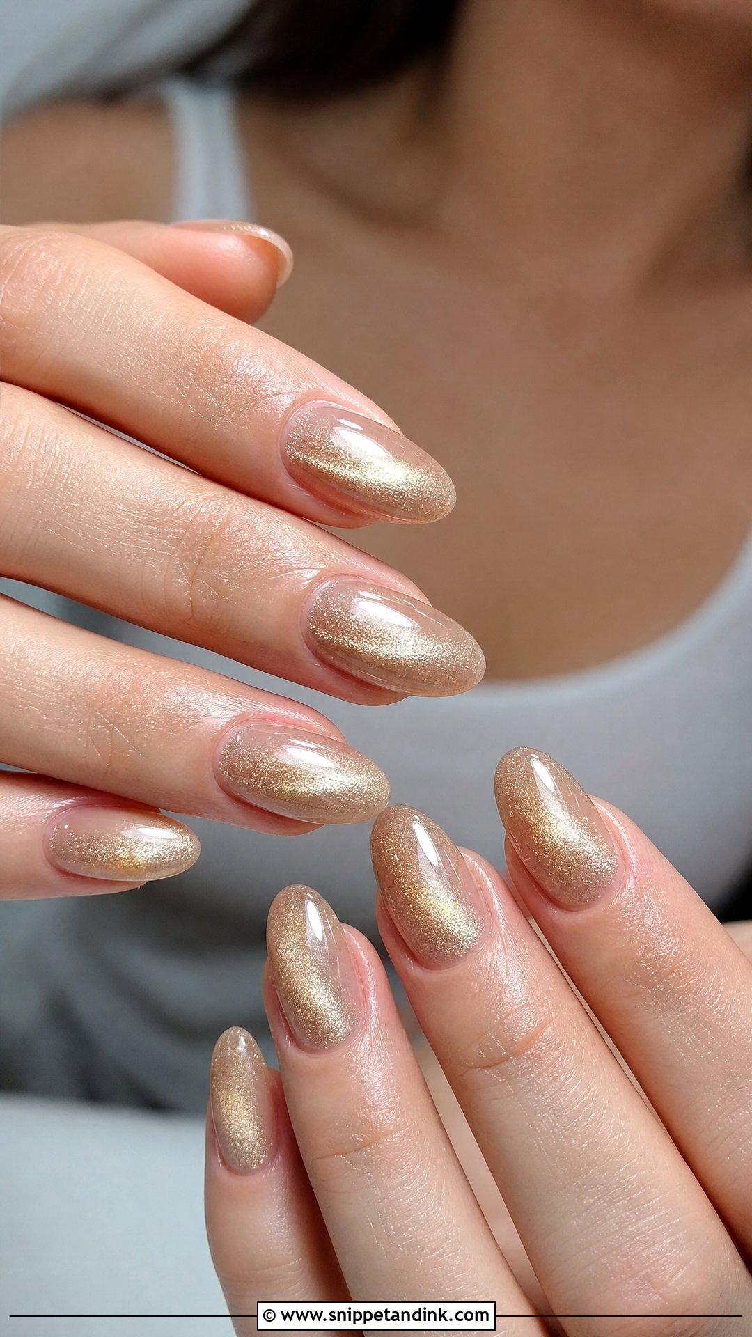 Champagne Cat Eye Wedding Nails - Snippet and Ink - 25 Cat Eye Wedding Nails