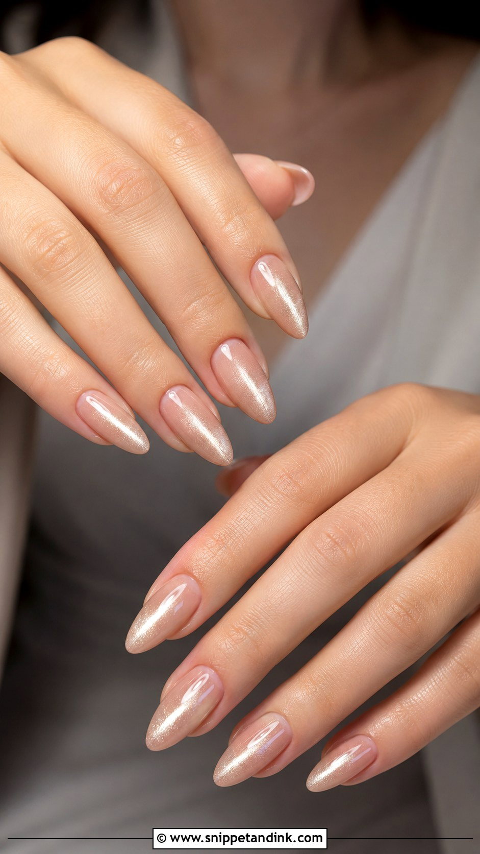 Champagne Cat Eye Wedding Nails - Snippet and Ink - 20 Champagne Wedding Nails
