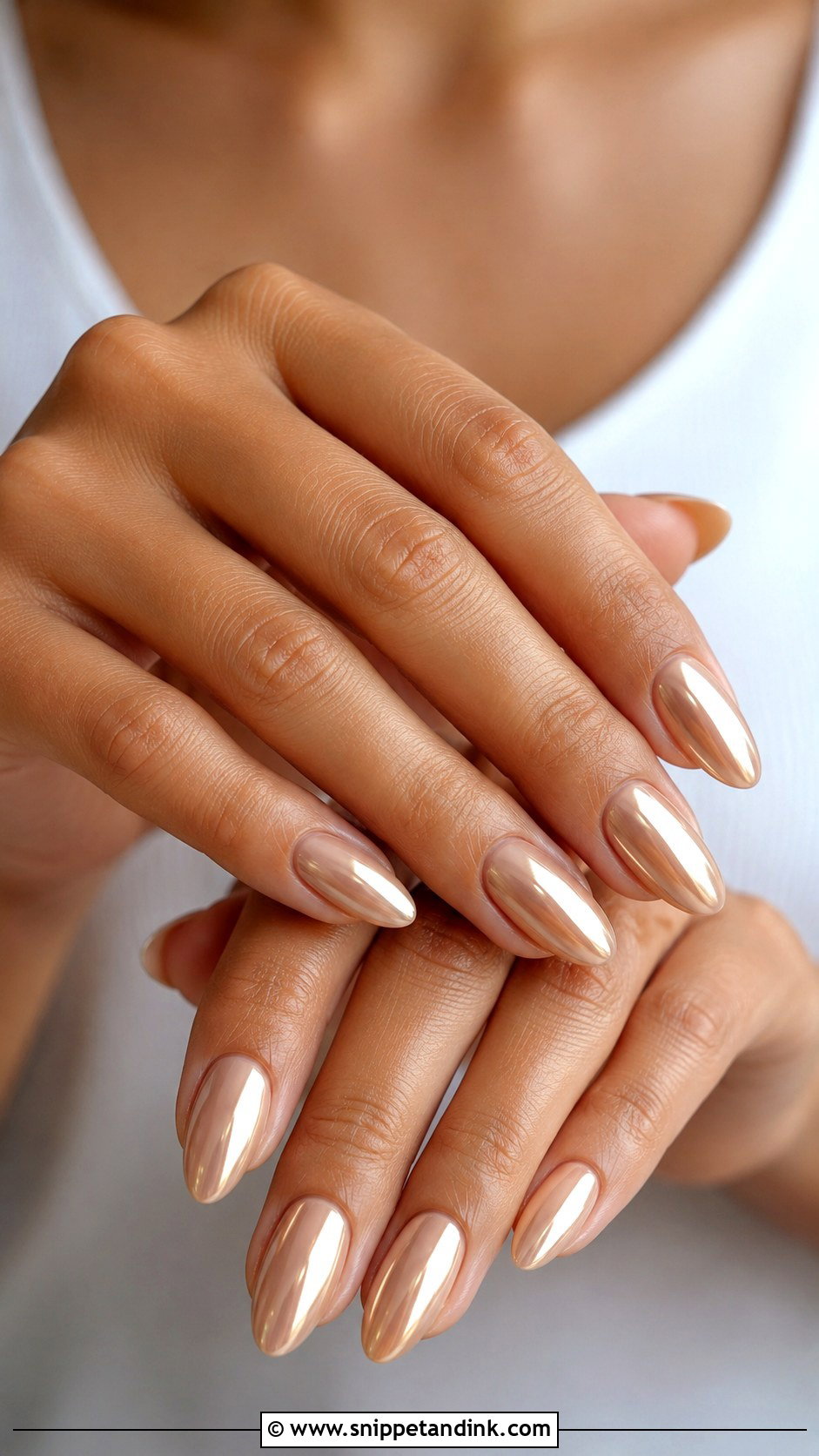 Champagne Chrome Fall Wedding Nails - Snippet and Ink - 20 Fall Nails for Wedding