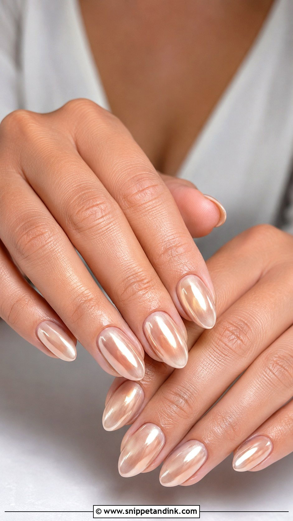 Champagne Chrome Wedding Anniversary Nails - Snippet and Ink - 20 Wedding Anniversary Nails