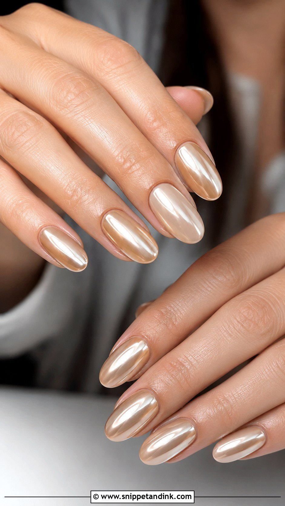 Champagne Chrome Wedding Nails - Snippet and Ink - 20 Chrome Wedding Nails for Bride