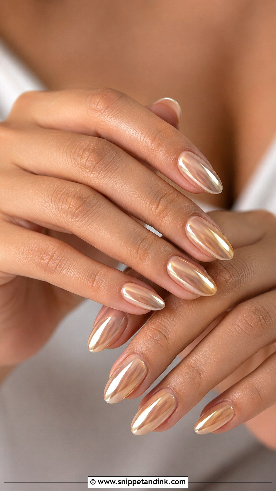 Champagne Chrome Wedding Nails - Snippet and Ink - 20 Wedding Nails for Bride 2025