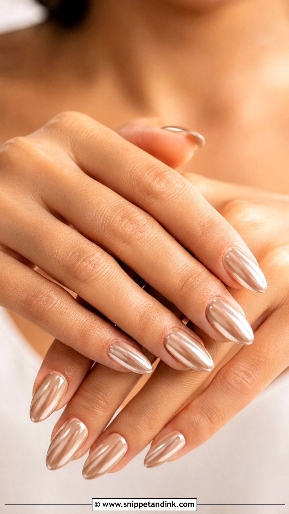 Champagne Chrome Wedding Nails - Snippet and Ink - 20 Wedding Season Nails