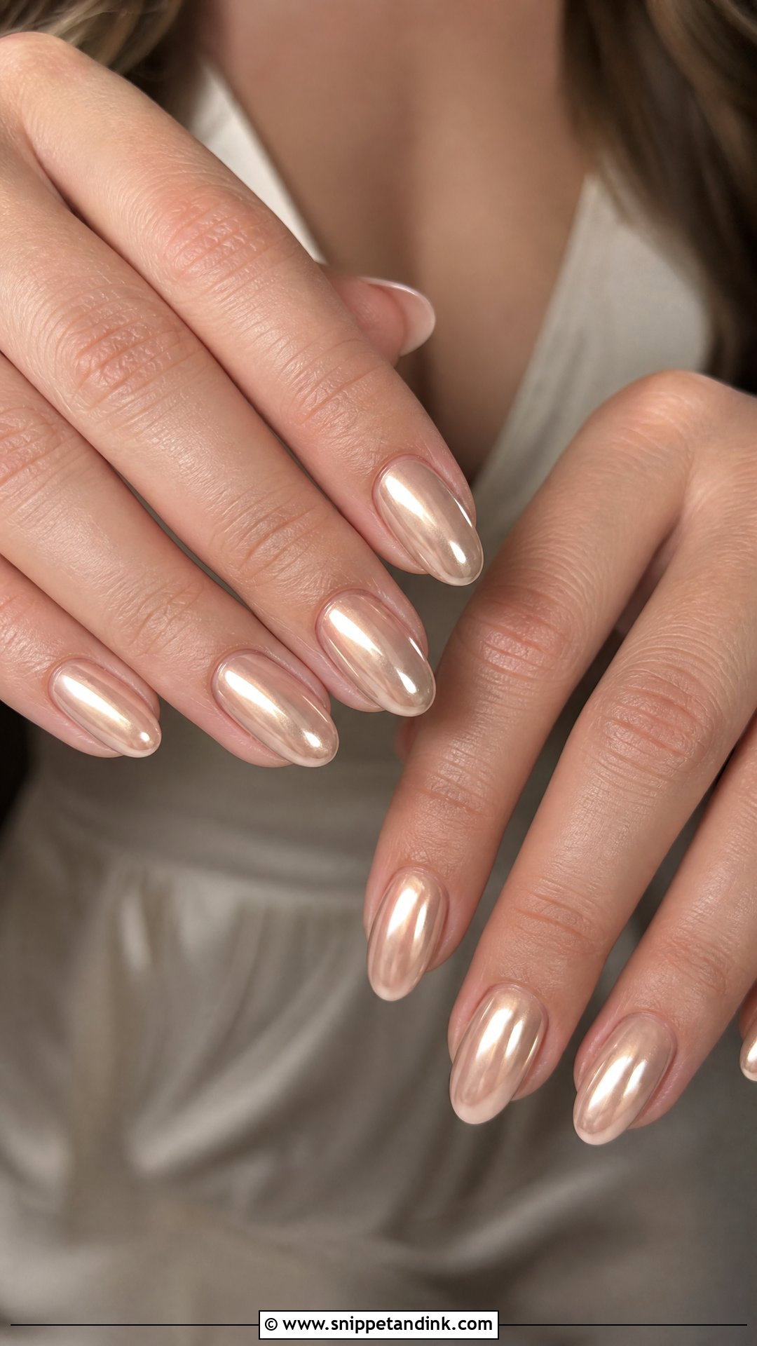 Champagne Chrome Wedding Nails - Snippet and Ink - 25 Chrome Wedding Nails