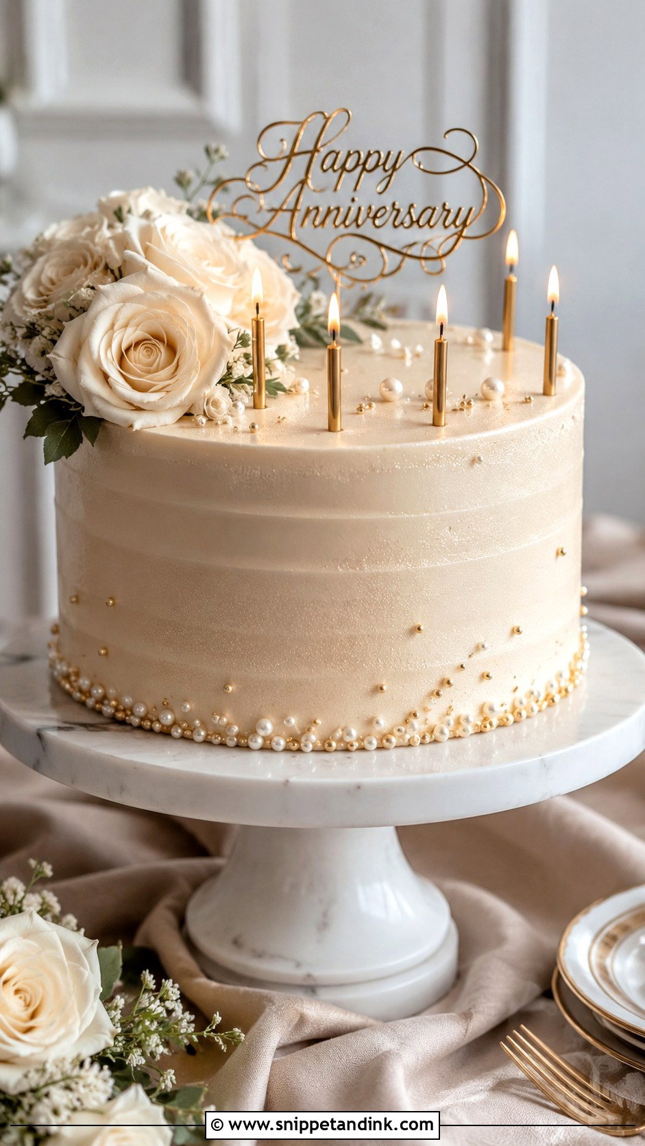 Champagne Color Anniversary Cake - Snippet and Ink - 20 Anniversary Cake Snapchat Story Ideas
