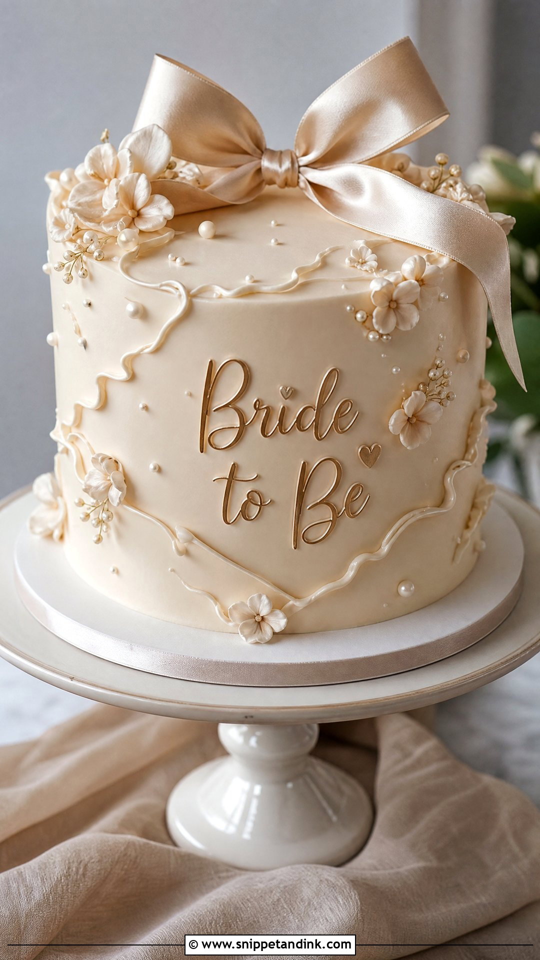Champagne Color Bachelorette Cake - Snippet and Ink - 25 Bachelorette Cake Ideas for Wedding