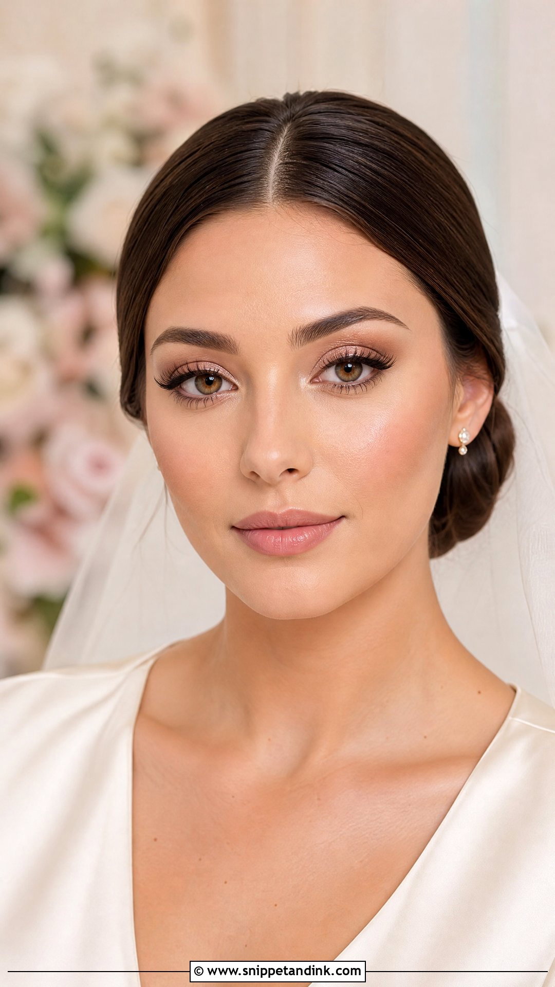 Champagne Eye Brunette Bridal Makeup - Snippet and Ink - 20 Brunette Bridal Makeup Ideas