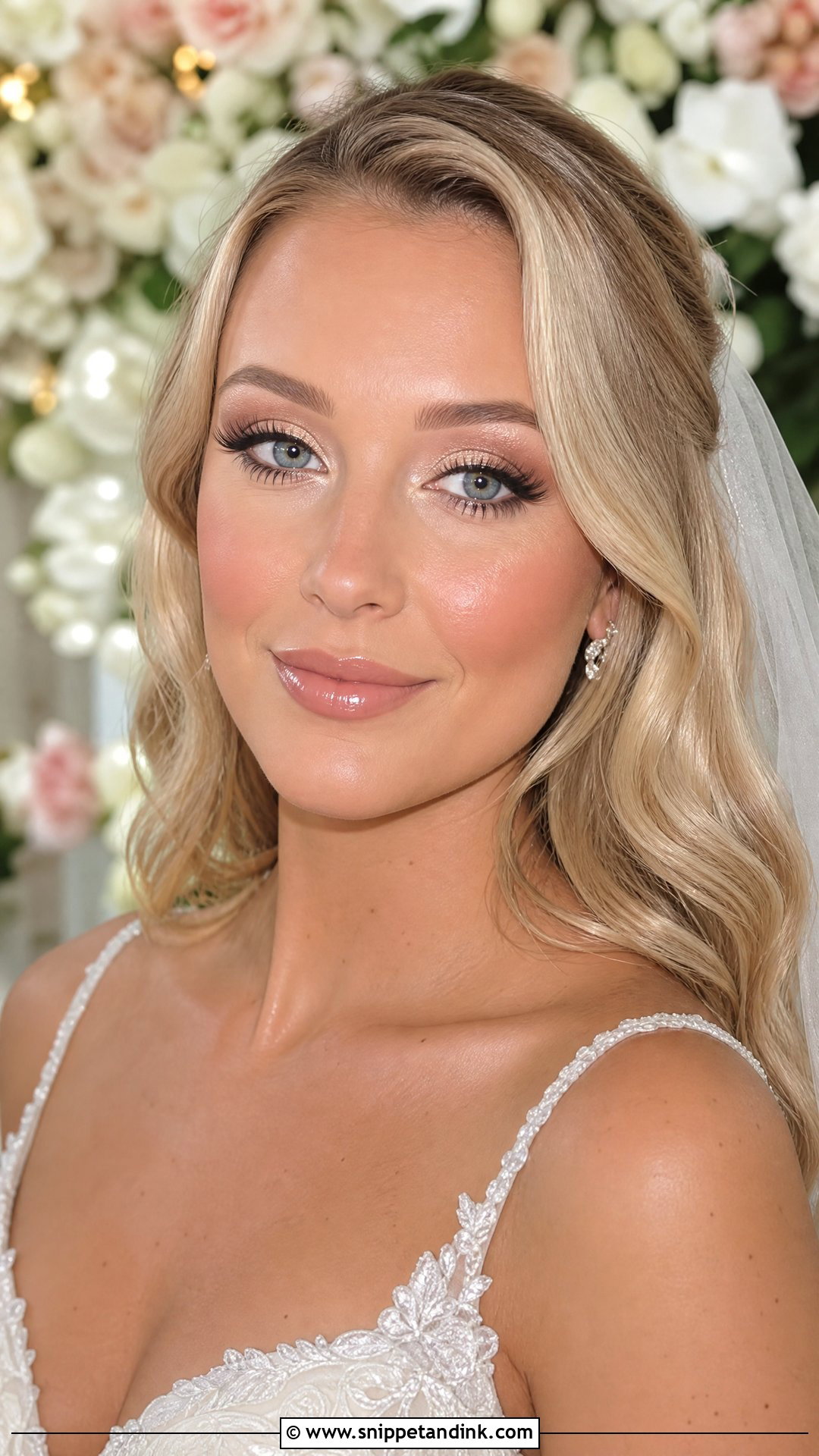Champagne Eye Wedding Makeup For Blonde Hair And Blue Eyes - Snippet and Ink - 20 Wedding Makeup for Blonde Hair and Blue Eyes