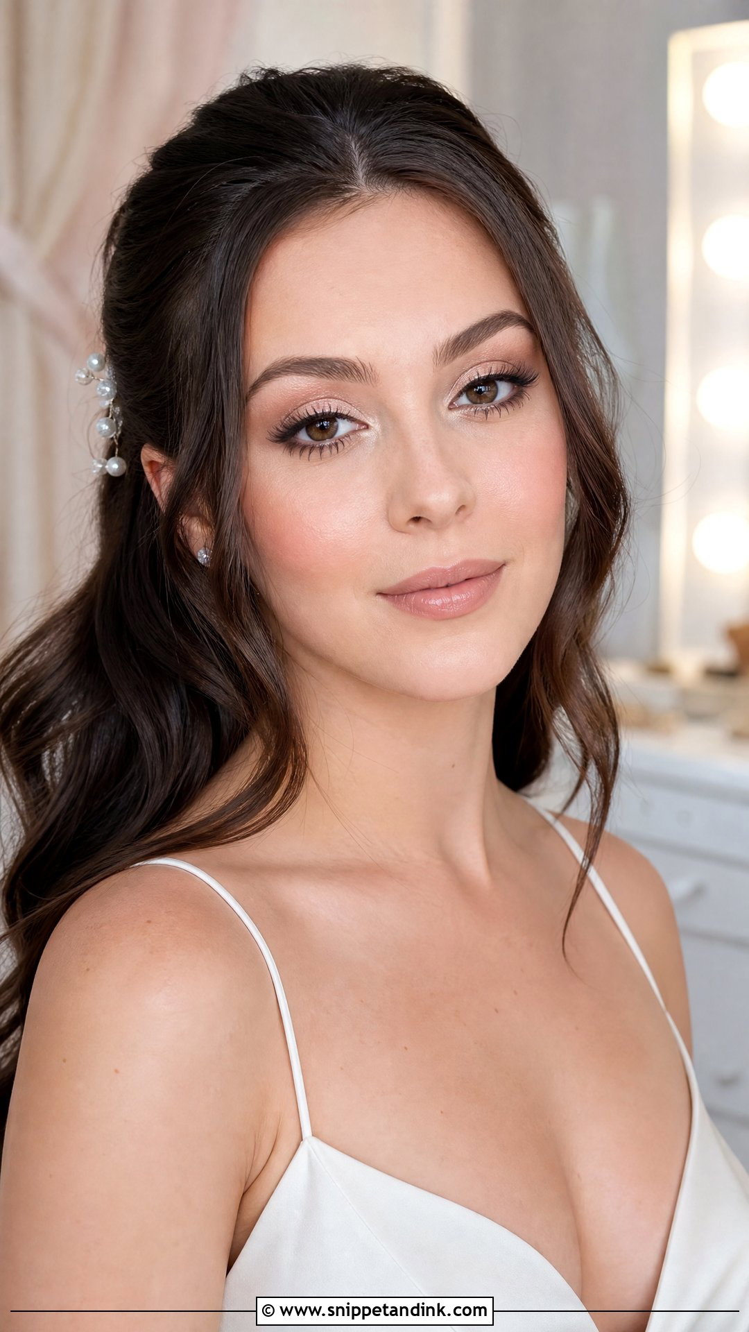 Champagne Eye Wedding Makeup For Brunettes - Snippet and Ink - 20 Natural Wedding Makeup Brunette Ideas
