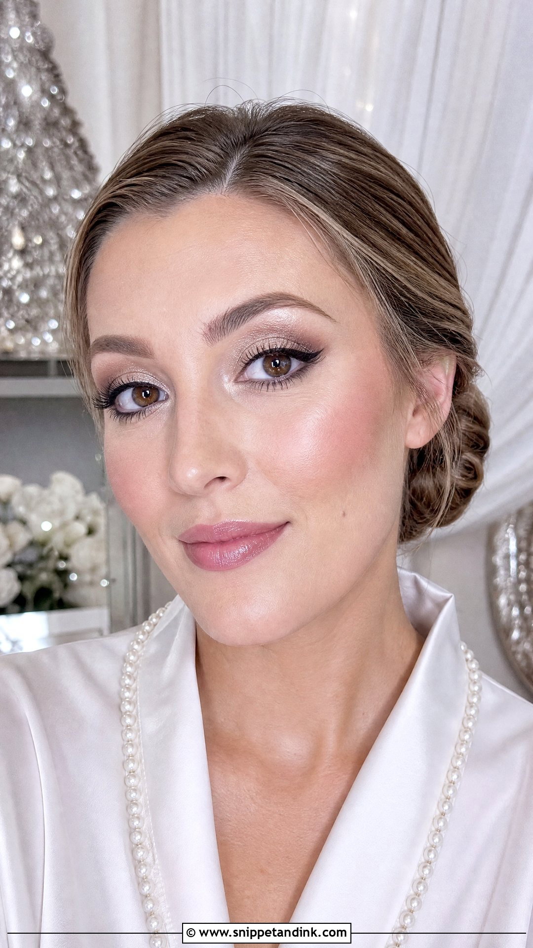 Champagne Eye Winter Bridal Makeup For Brown Eyes - Snippet and Ink - 20 Winter Wedding Makeup for Brown Eyes