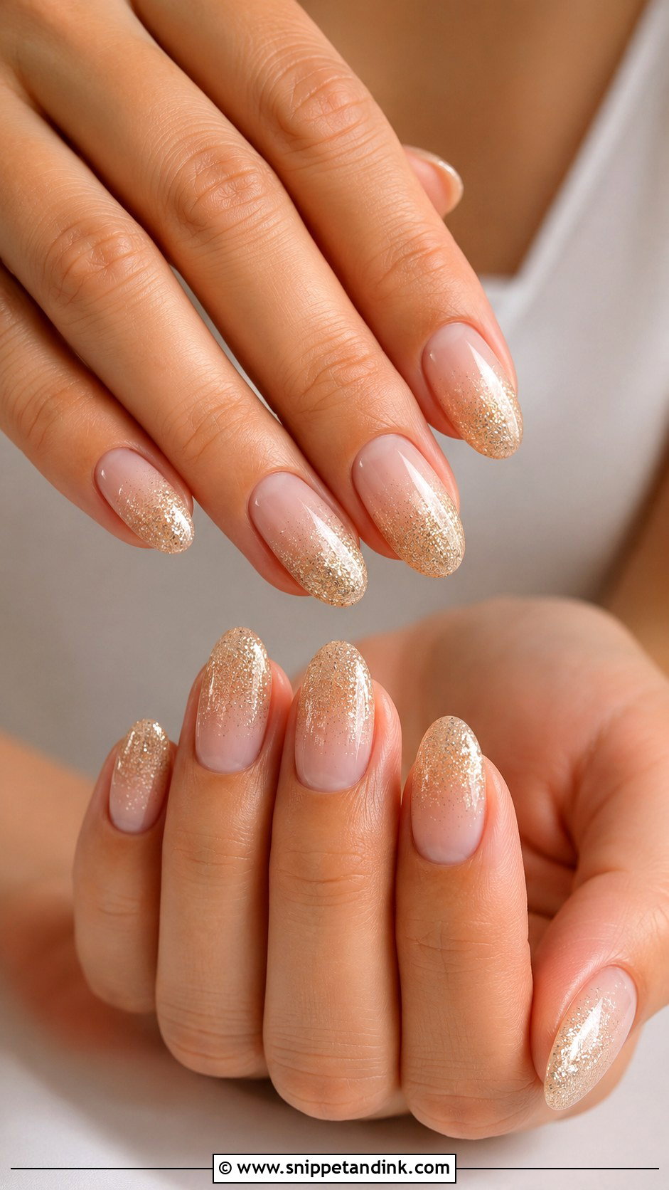 Champagne Glitter Bridesmaid Nails - Snippet and Ink - 20 Indian Wedding Nails Bridesmaid