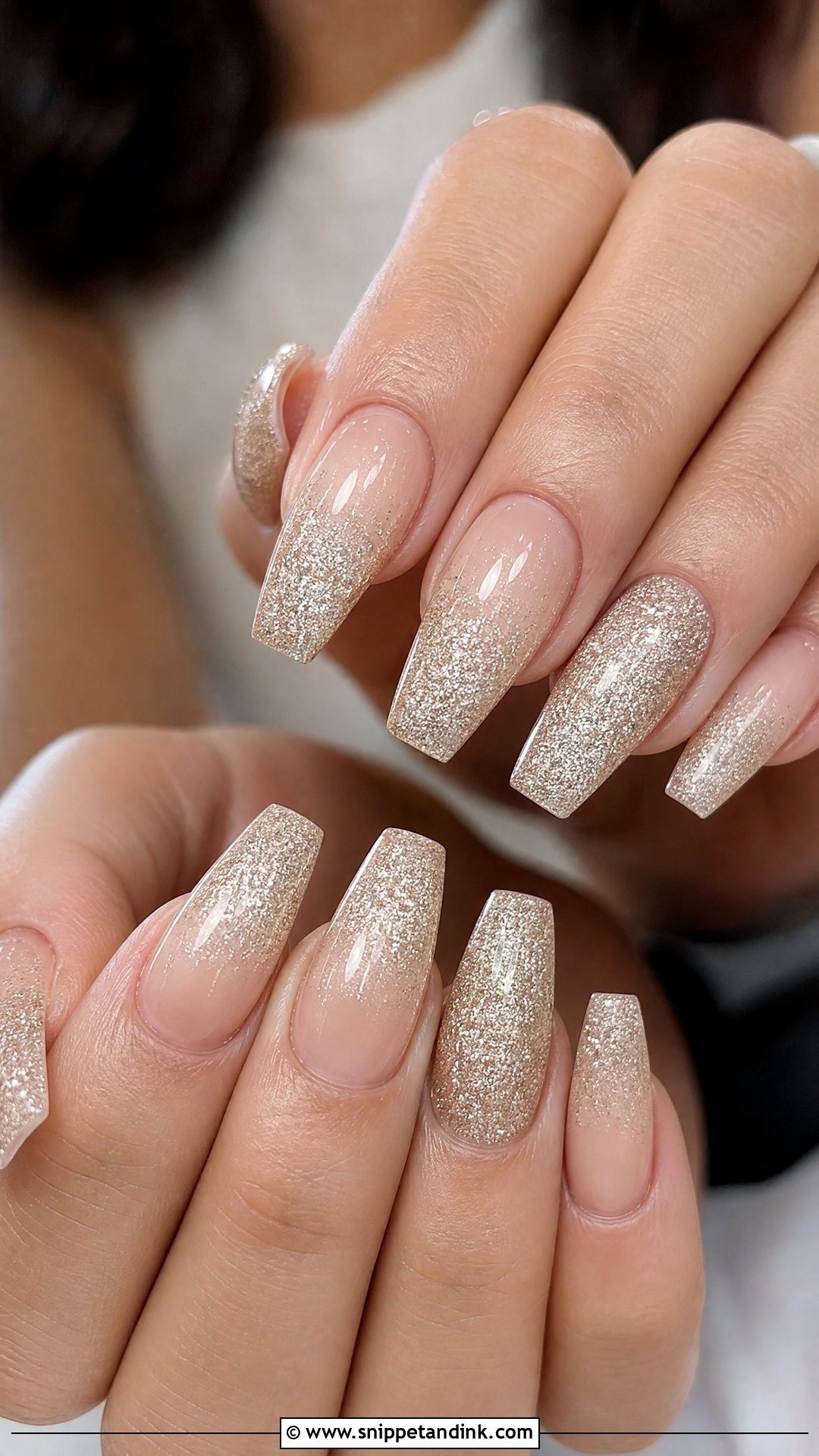 Champagne Glitter Engagement Nails - Snippet and Ink - 25 Fun Engagement Nails