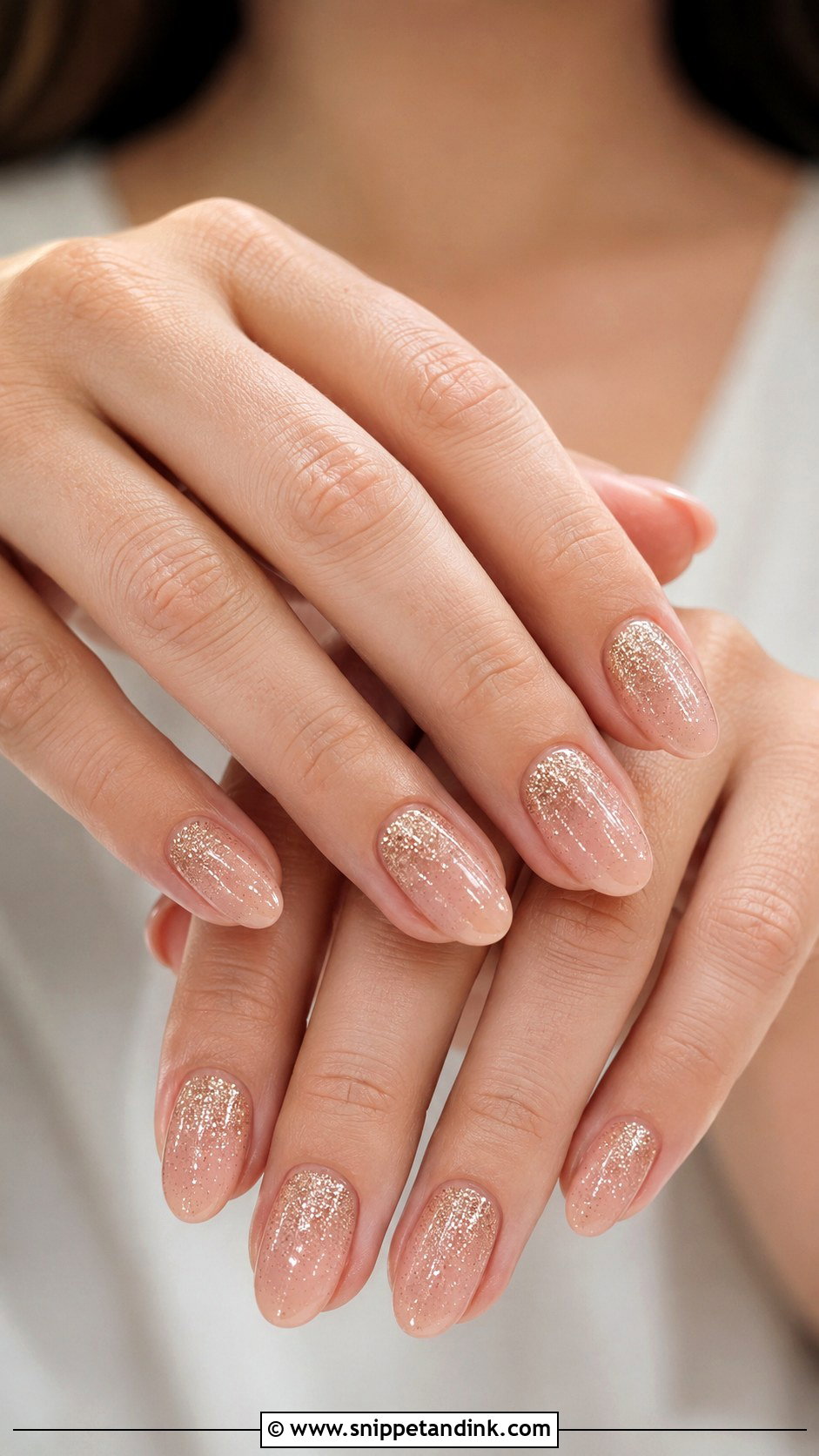Champagne Glitter Fall Wedding Nails - Snippet and Ink - 30 Fall Wedding Nails
