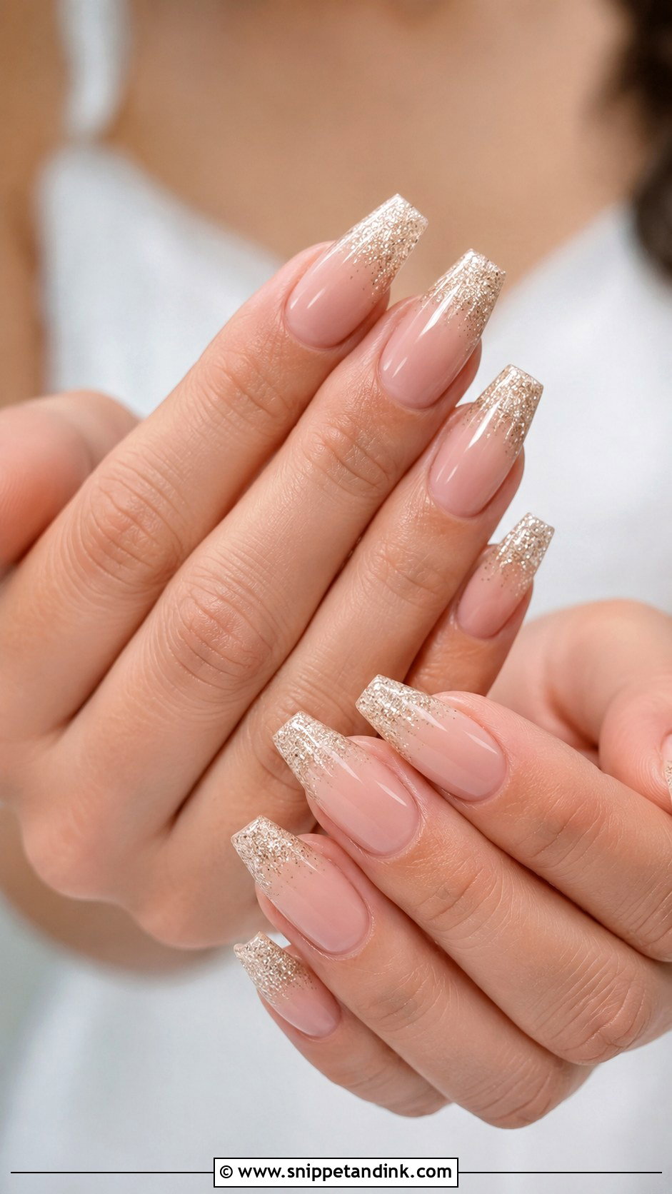 Champagne Glitter Marriage Nails - Snippet and Ink - 30 Marriage Nails