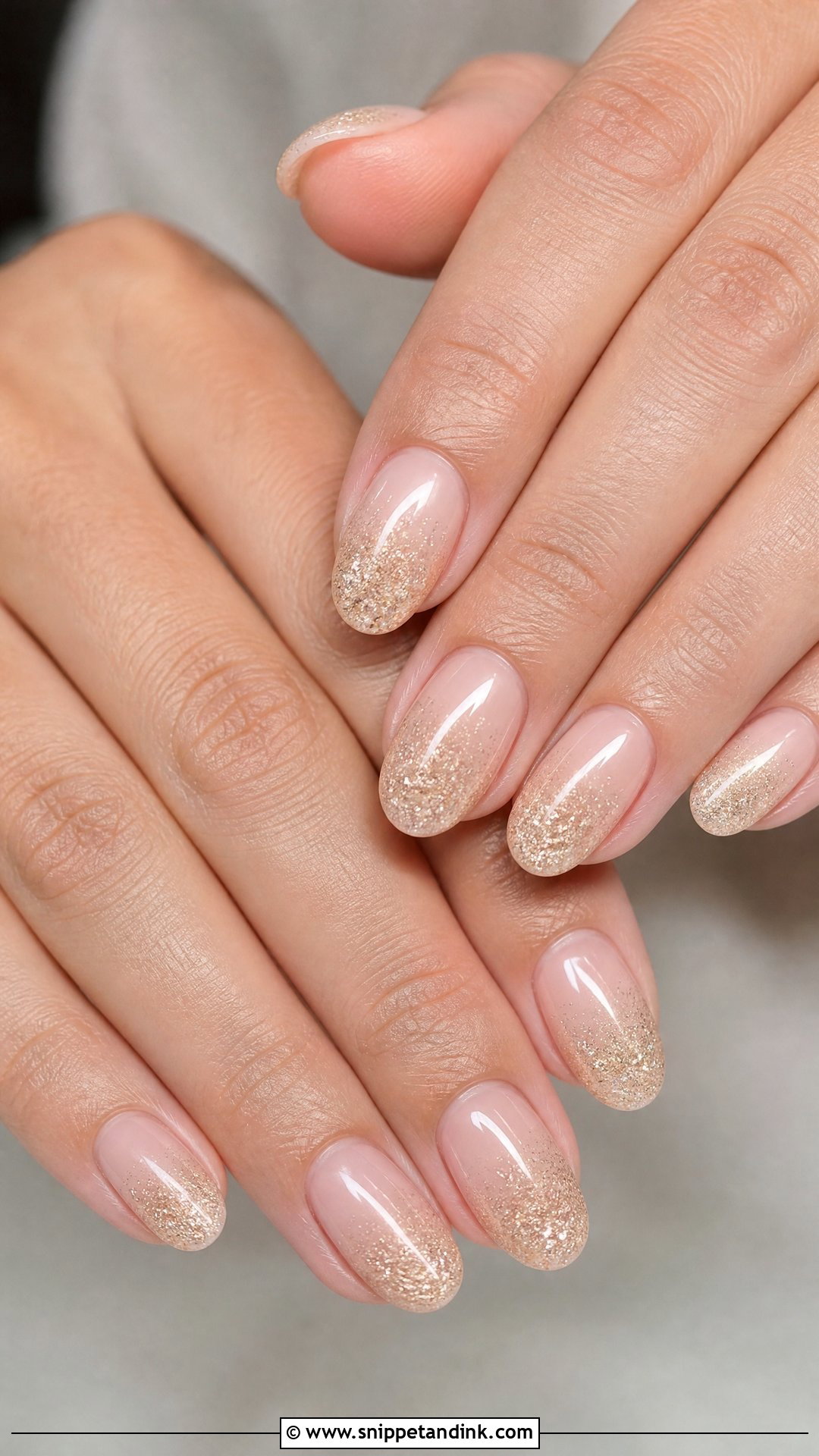 Champagne Glitter Ombre Bridesmaid Nails - Snippet and Ink - 25 Elegant Bridesmaid Wedding Nails