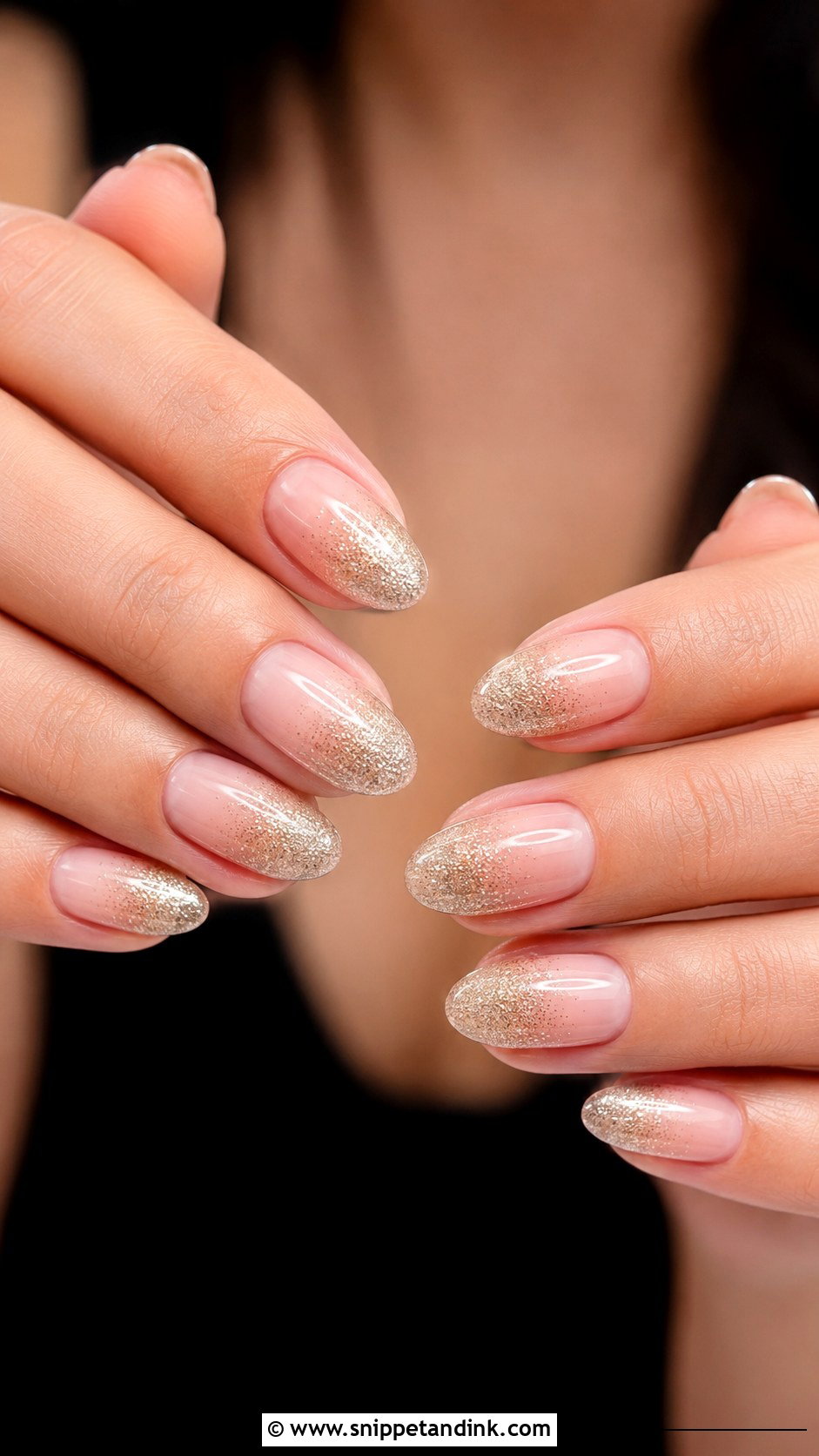 Champagne Glitter Ombre Nails - Snippet and Ink - 20 Nail Art for Wedding Guest Ideas